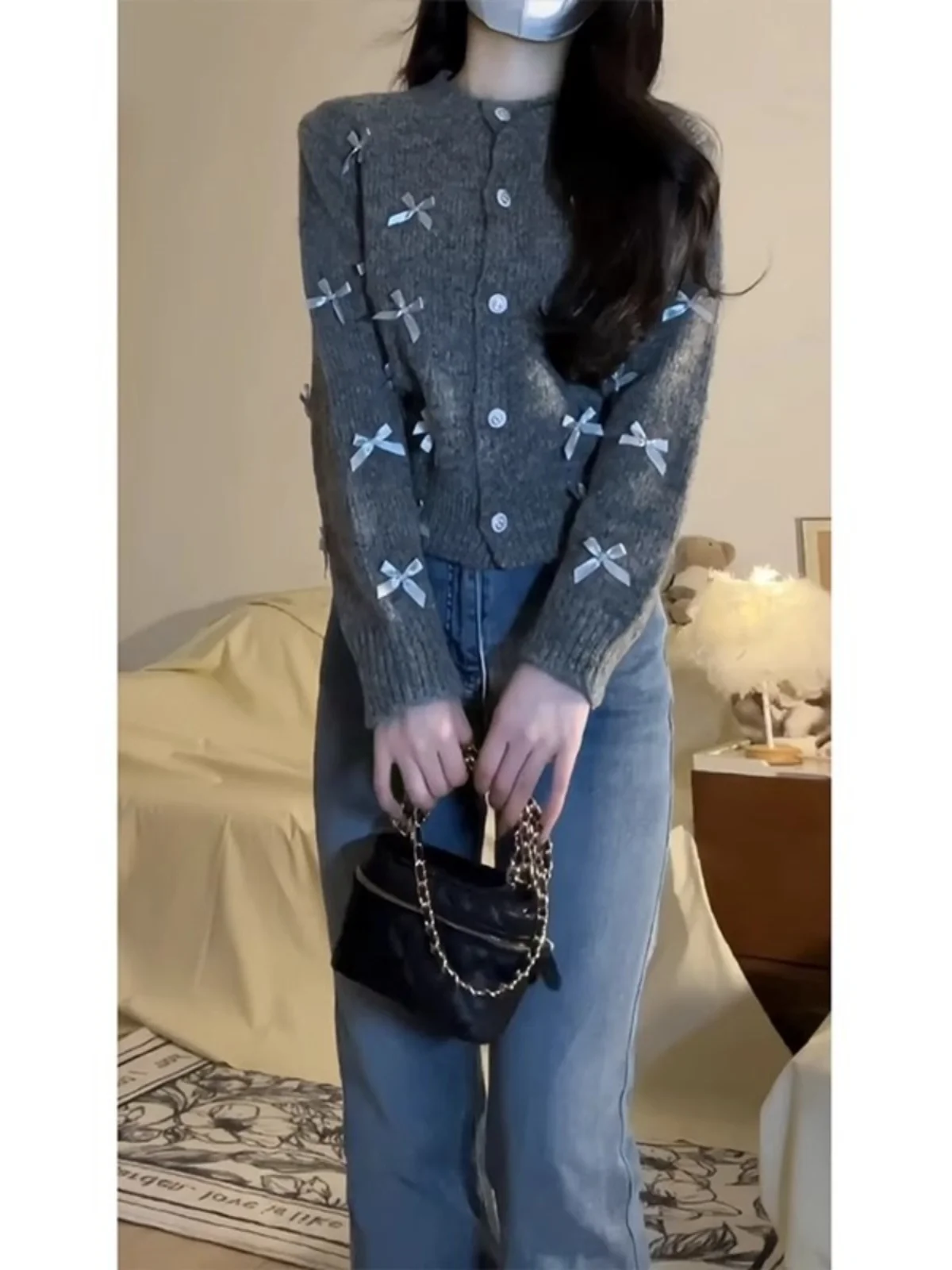 ay round Ne الثقيلة عقدة سترة معطف المرأة ربيع 2025 تصميم جديد محبوك سترة مفتوحة عادية Sle #2