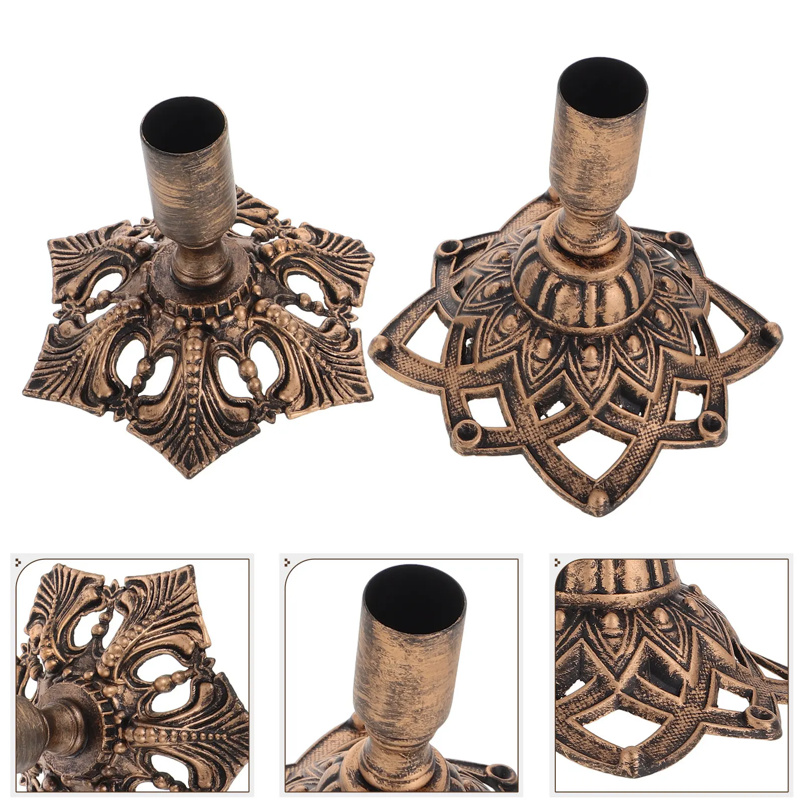 

Набор из 2 ретро-подсвечников с бронзовой отделкой, элегантное украшение стола для свадьбы, юбилея, ужина или вечеринки