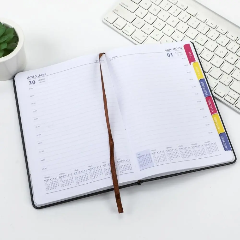 A5 2025, Agenda-Planer, Notizbuch, weiches PU-Einbandpapier, 2025, Tagebuch, Notizbücher, langlebig, multifunktional, 365-Tage-Notizblock, Schule