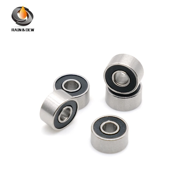 Stainless Steel Deep Groove Ball Bearing 10PCS S693RS 3x8x4 mm  ABEC-7 Bearings 693-2RS S693-2RS S6932RS RS