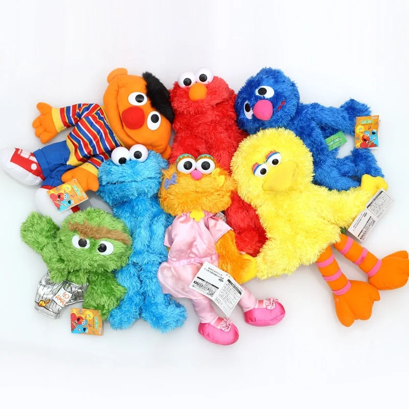 Big Bird Cookie Monster Zoe Elmo - Cartoon Style Soft Hand Puppets for Kids Interactive Educational Toys for Puppet Shows & Play