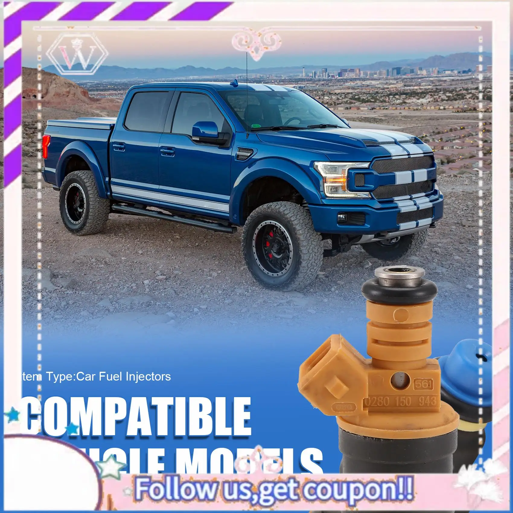

Portable Car Fuel Injectors 0280150943 9F593-D5A For Ford F150 F250 F350 E150 E250 E350 4.6L 5.0L 5.4L 5.8L Fuel Injection Nozzl
