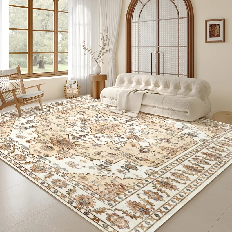 

1pc Imitation Cashmere Area Mat, Vintage Bohemian Style Mat, Machine Washable, Non-slip, Soft, Rugs Can Be Used for Bedroom, Dining Room, Living Room And Office Decoration