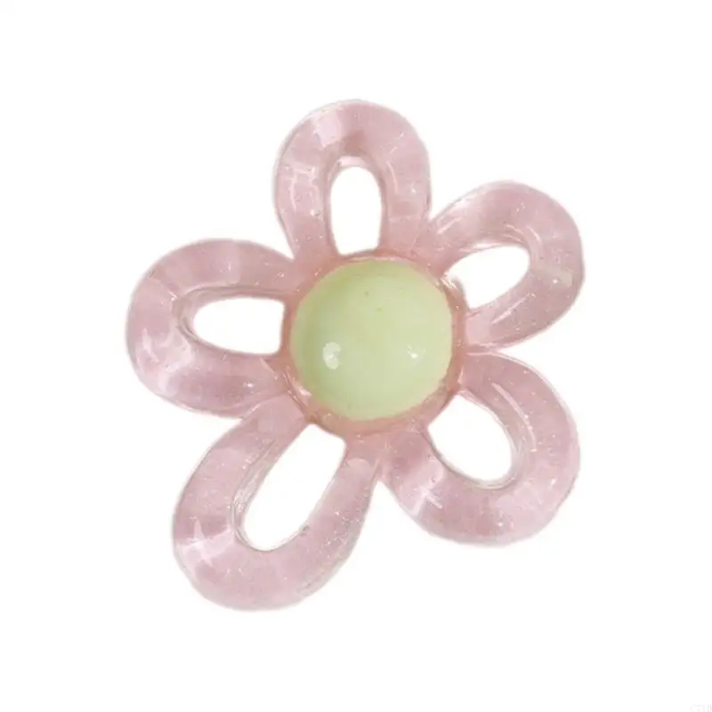 Hollow Resin Five-petal Flower DIY Hairpin Headdress Patches Phone Case Earring Necklace Making Findings Jewelry Accessory