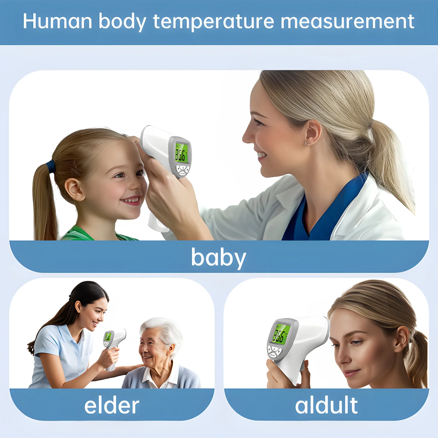 Digitales Thermometer Stirn Temperatur Lesen Fieber Alarm Termometer Babythermometer Pulsoximeter Finger
