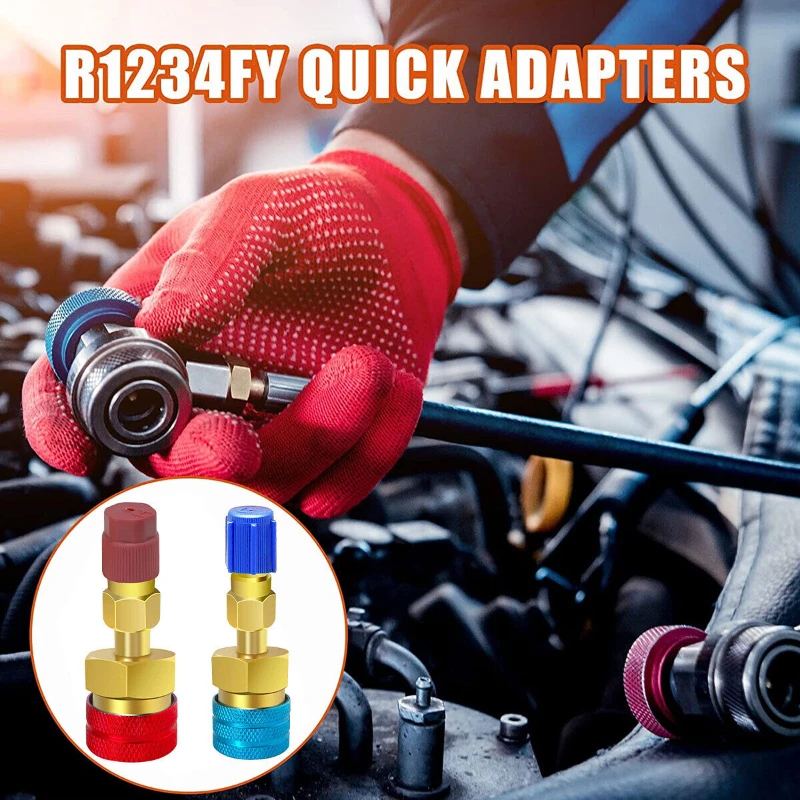 R1234YF to R134A Adapter kit For Car A/C High Low Side Conversion Car Air Conditioning Refrigerant Adjustable AC Manifold Gauge