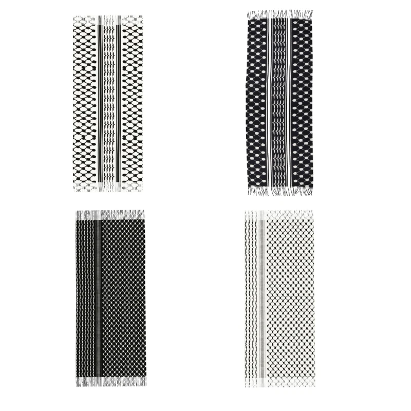 

Breathable Man Outdoor Keffiyeh Ethnic Palestine Scarf Anti Uv Keffiyeh