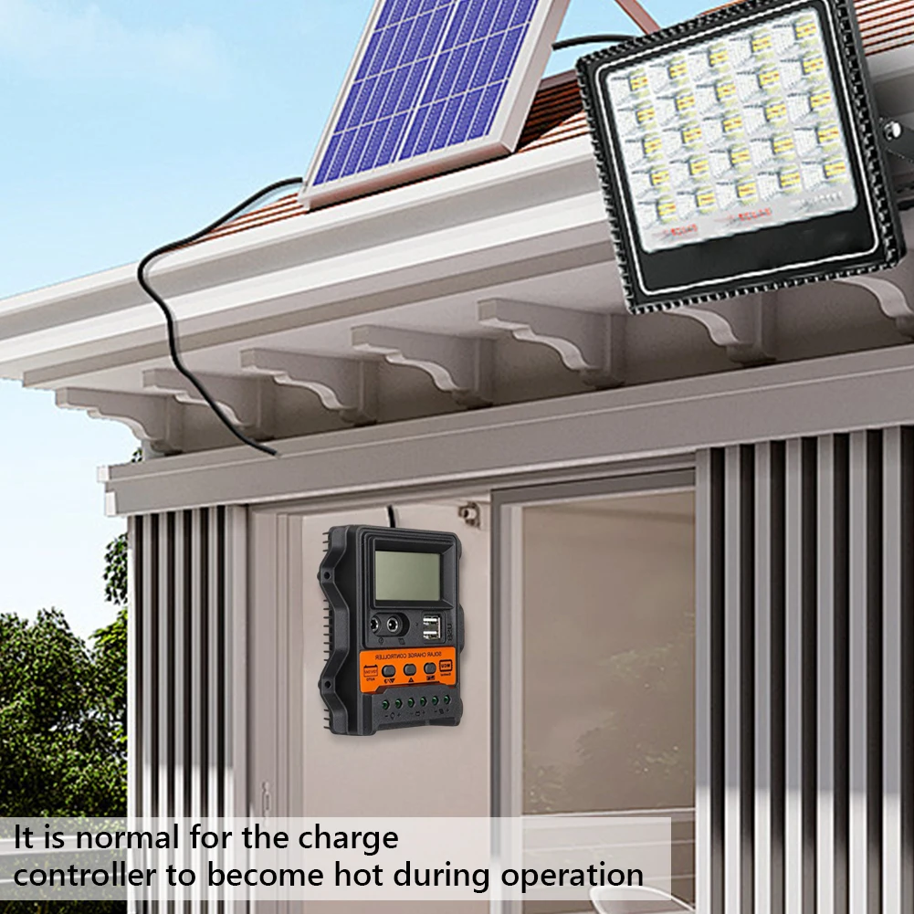 10A/20A/30A Solar Regulator PWM Controller LCD Display Solar Panel Battery Regulator Dual USB 5V 2.5A Output for Solar Panels