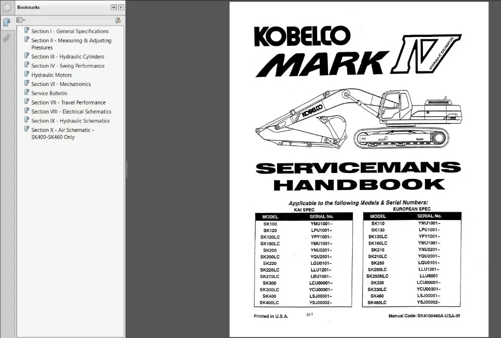 Kobelco Construction Machinery New Models Service Manuals 2020 PDF DVD 26.72GB
