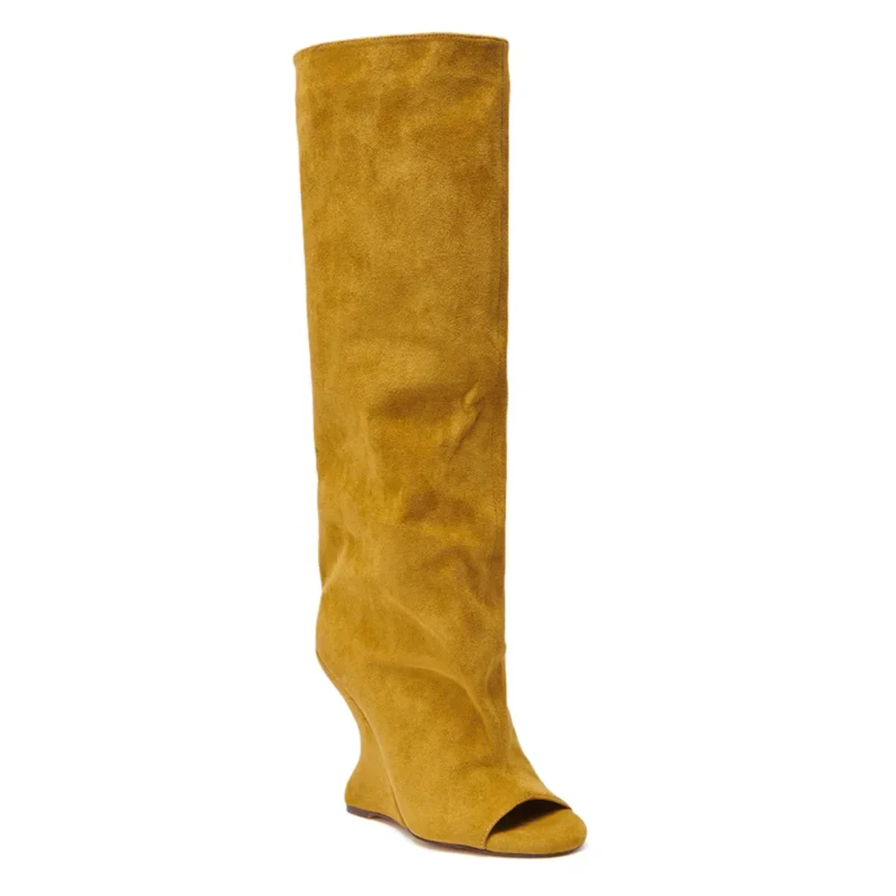 Suede Strange Style Peep Toe Slouchy Boots Sexy Pointed Toe Accept Customized New Arrivals Fashion Women Boots