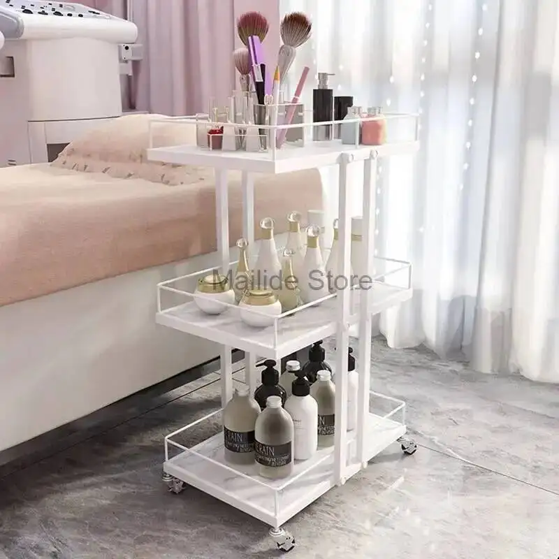 

Salon Luxury Modern Minimalist Iron Trolleys Light Furniture Beauty Salon Mobile Rack Multi-layer Tool Cart Home Storage Trolley