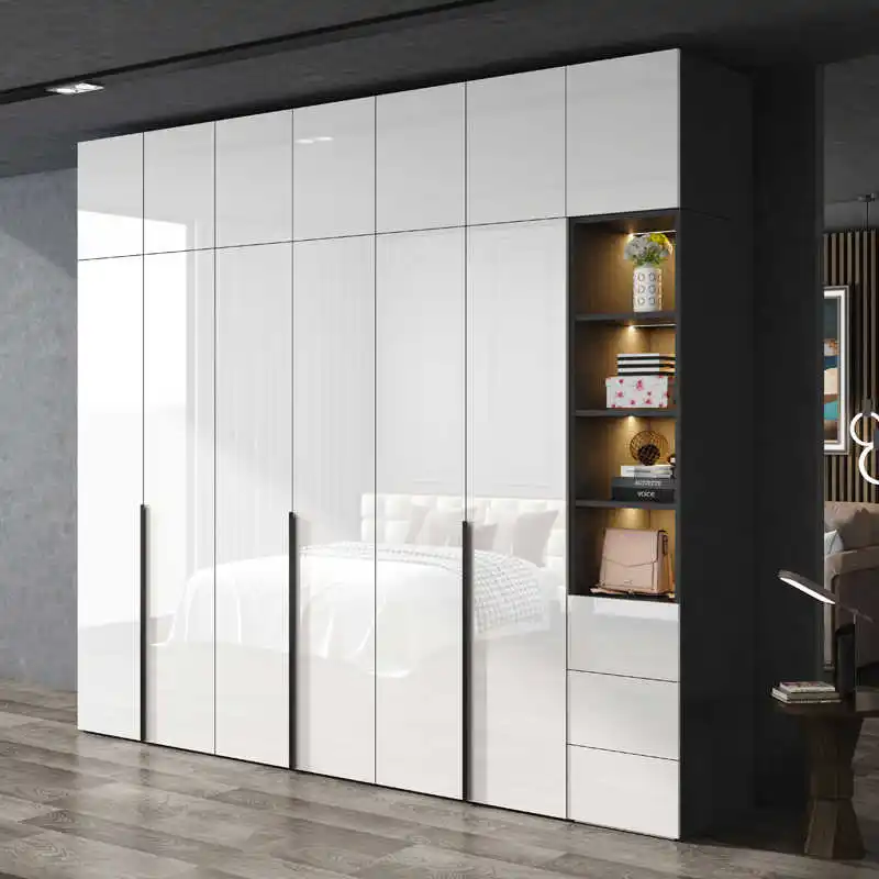Solid Wood Multi-layer Board Wardrobe Modern Simple Household Bedroom Cabinet Four or Six Big Wardrobe