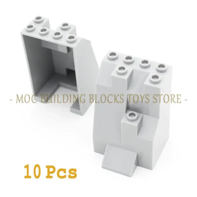 MOC Ziegel Rock Dreieckige Steingarten Stein Wandplatte Barbacan Rampart Berg Baustein DIY Erleuchten Kompatibel mit Spielzeug
