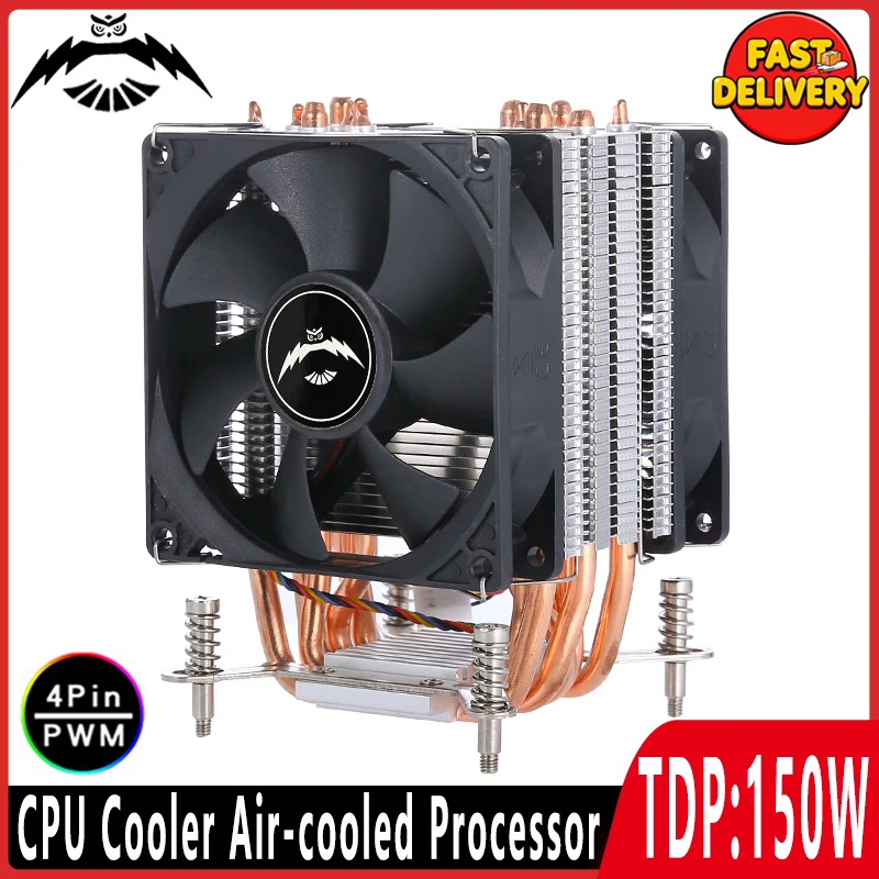 

x99 Кулер Вентилятор процессора с воздушным охлаждением 3pin4pin TDP: 150 Вт Вентилятор охлаждения ПК 2/4/6 Тепловая трубка Совместимость LGA2011 2066 115x 1200 1700 1851 i5 i7