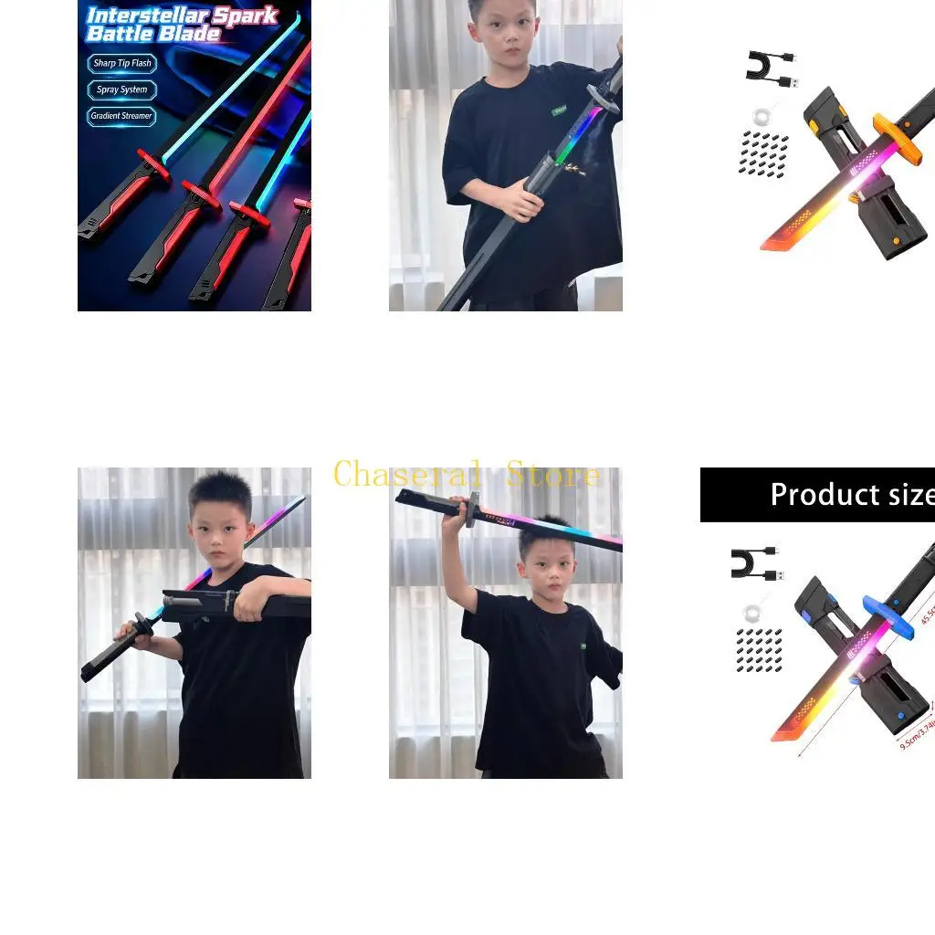 E7CE Ergonomisch handvat Effect-zwaardenspeelgoed met simulatiegeluid en LED-effecten voor kinderen Jongens Favoriete