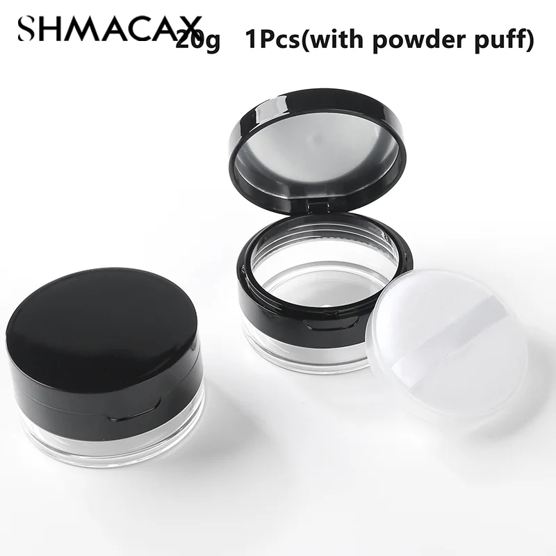 20g Empty Loose Powder Box Pot Makeup Jar Sifter Container Puff Mirror Reusable Environmentally Friendly Makeup Accessories Tool