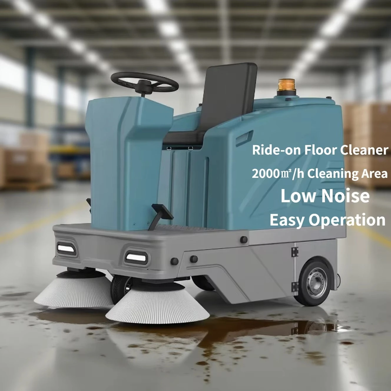 EVERLIFT High Efficiency Ride on Floor Cleaning Electric Street Sweeper Machine  Industrial Floor Sweeper