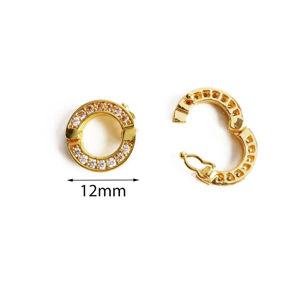 2pcs O Rings Hooks Clip Buckle With Zircon Keyrings Connector For DIY Bracelets Necklaces Jewelry Making Supplies Accessories