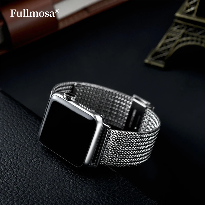 Stainless Steel for Apple Watch Band 38/40/41/42//44/45/49mm Milanese Strap for Apple Watch Ultra 2 SE Series 9 8 7 6 5 4 3 2 1