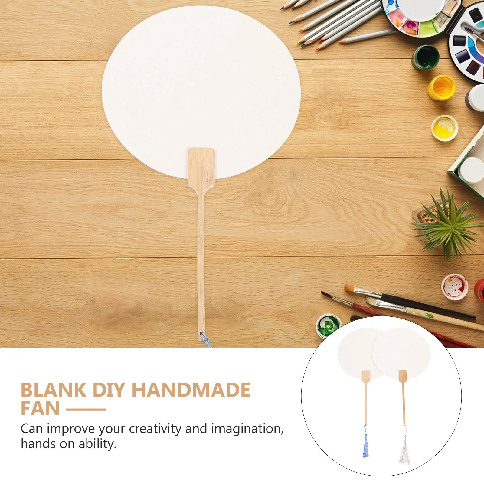 Éventail vierge pour enfants, 2 pièces, accessoire de dessin Graffiti, éventails inachevés faits à la main pour les arts et l'artisanat créatifs, bricolage