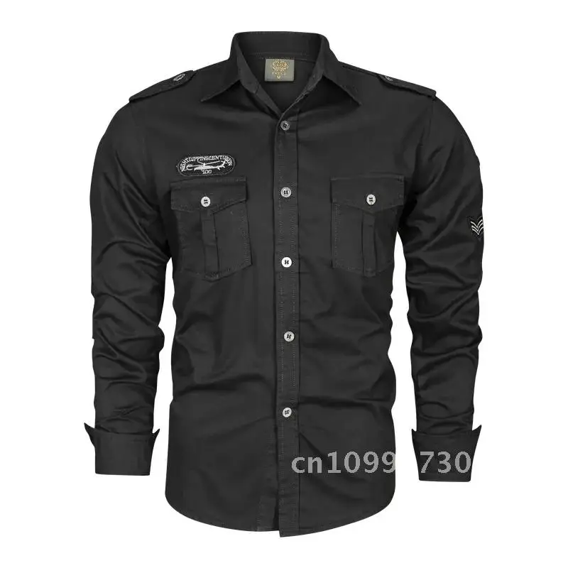 

6XL Men's Shirt Pure Cotton Large Size Outdoor Hiking Breathable Shirts Training Wearproof Shirt Cargo