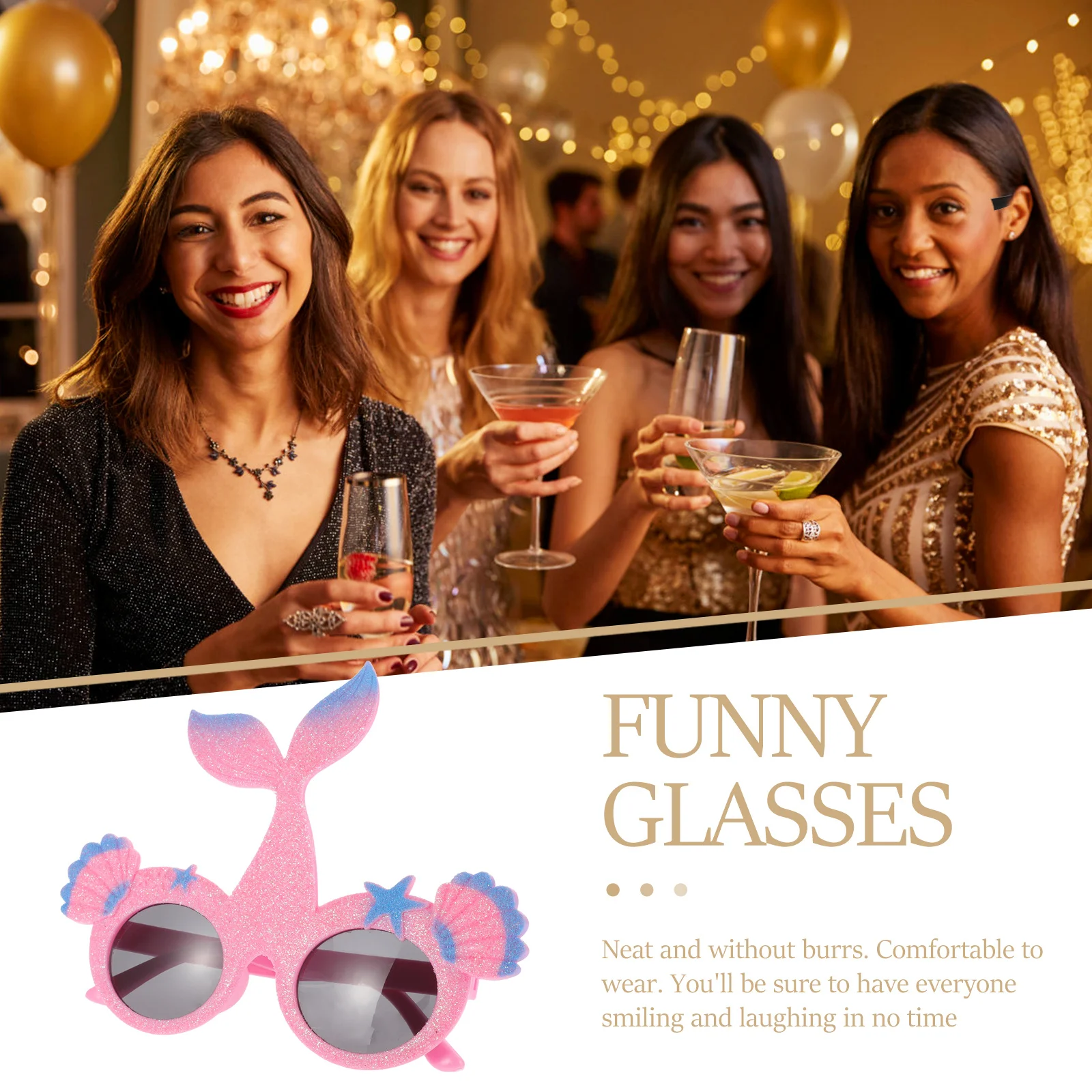 แว่นตาธีมมหาสมุทร แว่นตาปาร์ตี้นางเงือก แว่นตาสำหรับงานวันเกิด งานแต่งงาน งานแฟนซี ถ่ายรูป ของตกแต่งสไตล์ฮาวาย แว่นตาตลก