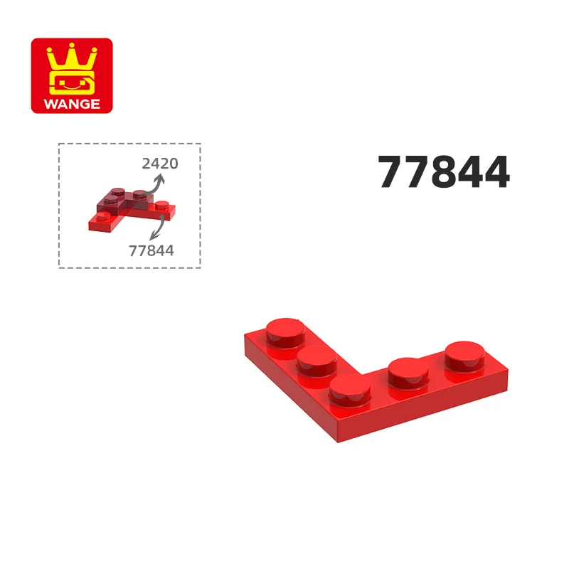 WANGE 77844 100g/126PCS  Right Angle 5 Dots Building Blocks Moc Classic Accessories Compatible with Brick Toys Children Gift Box