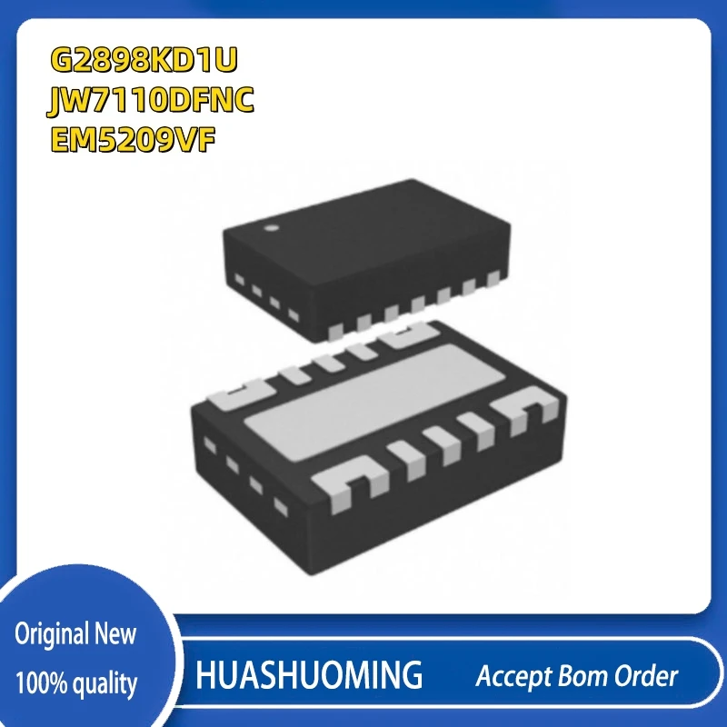 10Pcs/Lot  New G2898KD1U   JW7110DFNC     ( JW10F )  EM5209   EM5209VF    QFN-14