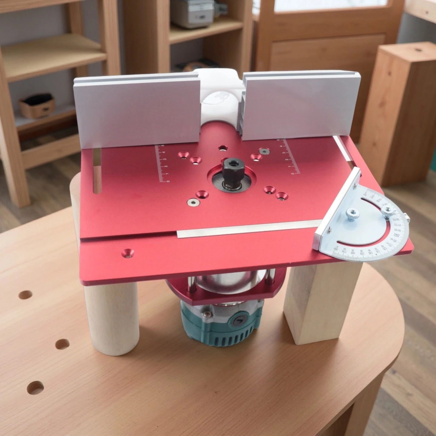 

Aluminium Router Table Insert Plate with Miter Gauge & Sliding Fence, Precision Woodworking Flip Plate for Benches and Workshops