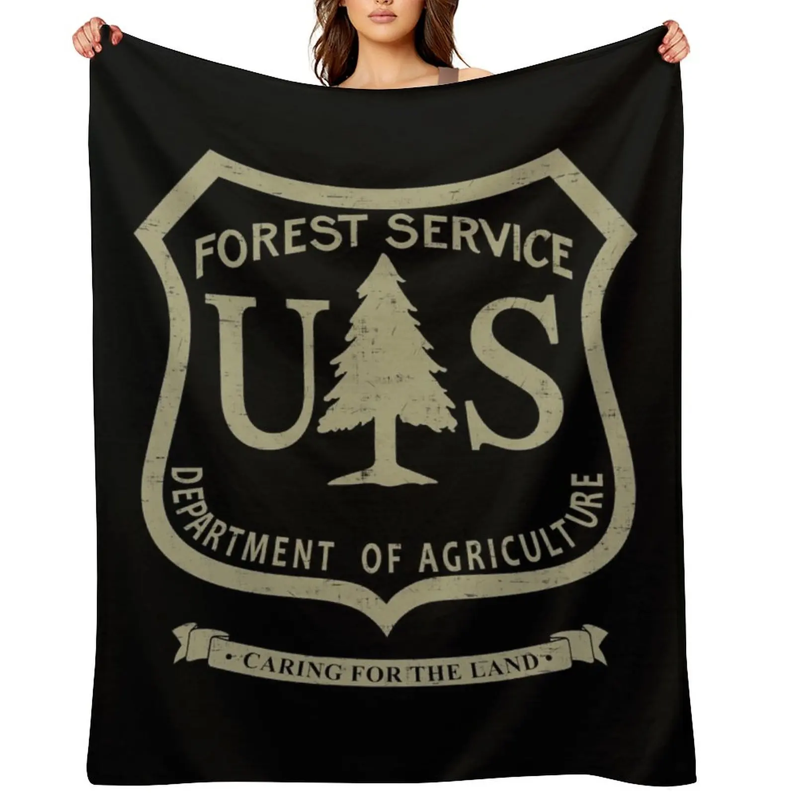 US Forest Service Throw Blanket for winter Kid'S bed plaid Luxury Blankets