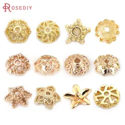 18K Gold Color Brass Snowflake Beads Caps High Quality Diy Accessories Jewellery Making Materials Rosediy Official Store