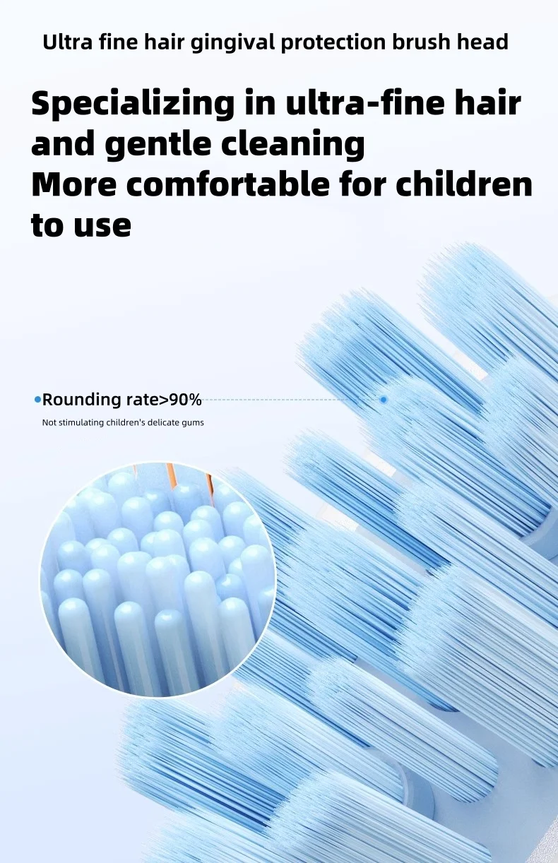 Oclean Kinder-Elektrozahnbürstenkopf mit Weichen Borsten, Interaktives Design, Zahnfleischschutz, Baby-Vollreinigungszubehör – Detail 6