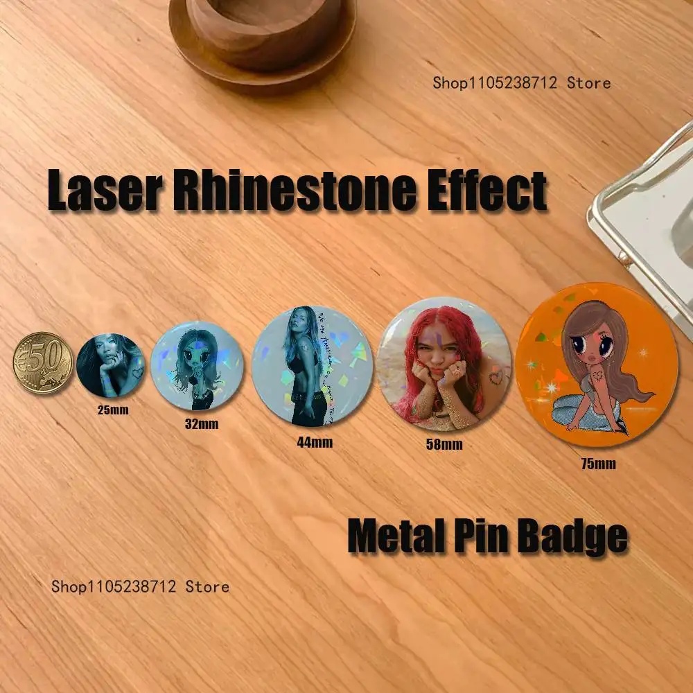 Singer K-Karol G Dibujos Button Pin Bright Printed Icon Gift For Friends Badge Collar Brooch Lapel Pin Metal