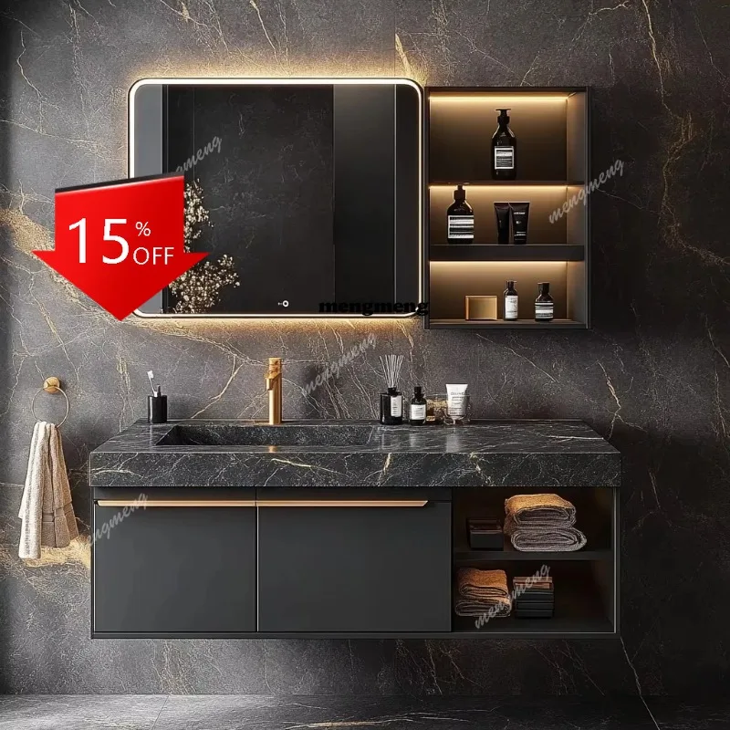 D5556 Modern 40 60  80 Inch Bathroom Vanity Set with Cabinet Mirror Sink Elegant Design Bathroom Furniture With Sink In The Bath