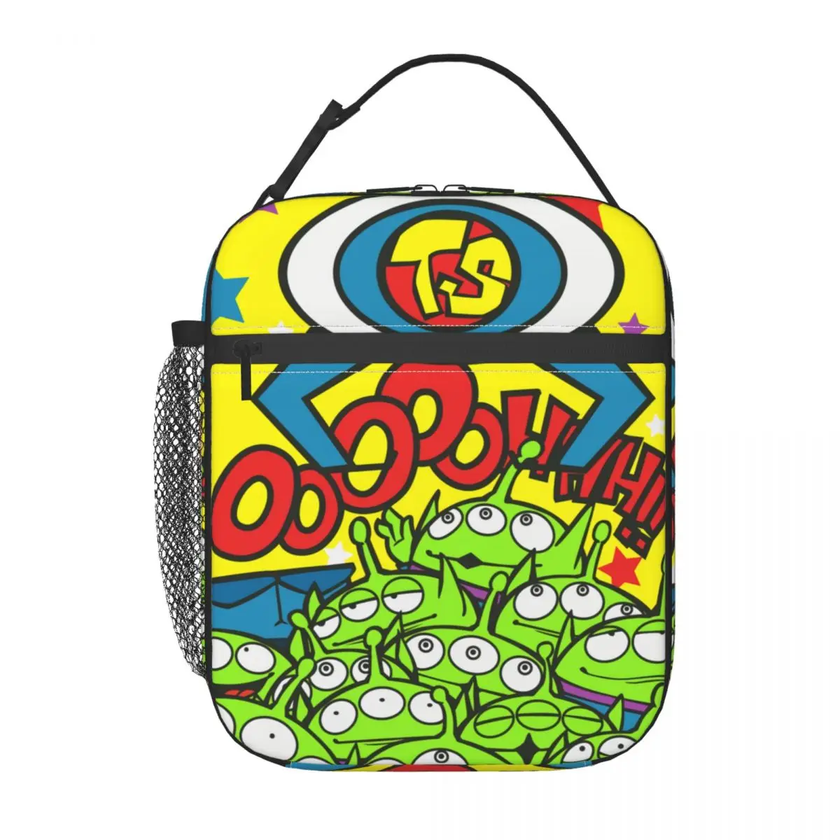 

Custom Green Aliens Toy Story Cartoon Lunch Bag Cooler Warm Insulated Lunch Box for Children School Food Portable Tote Bags