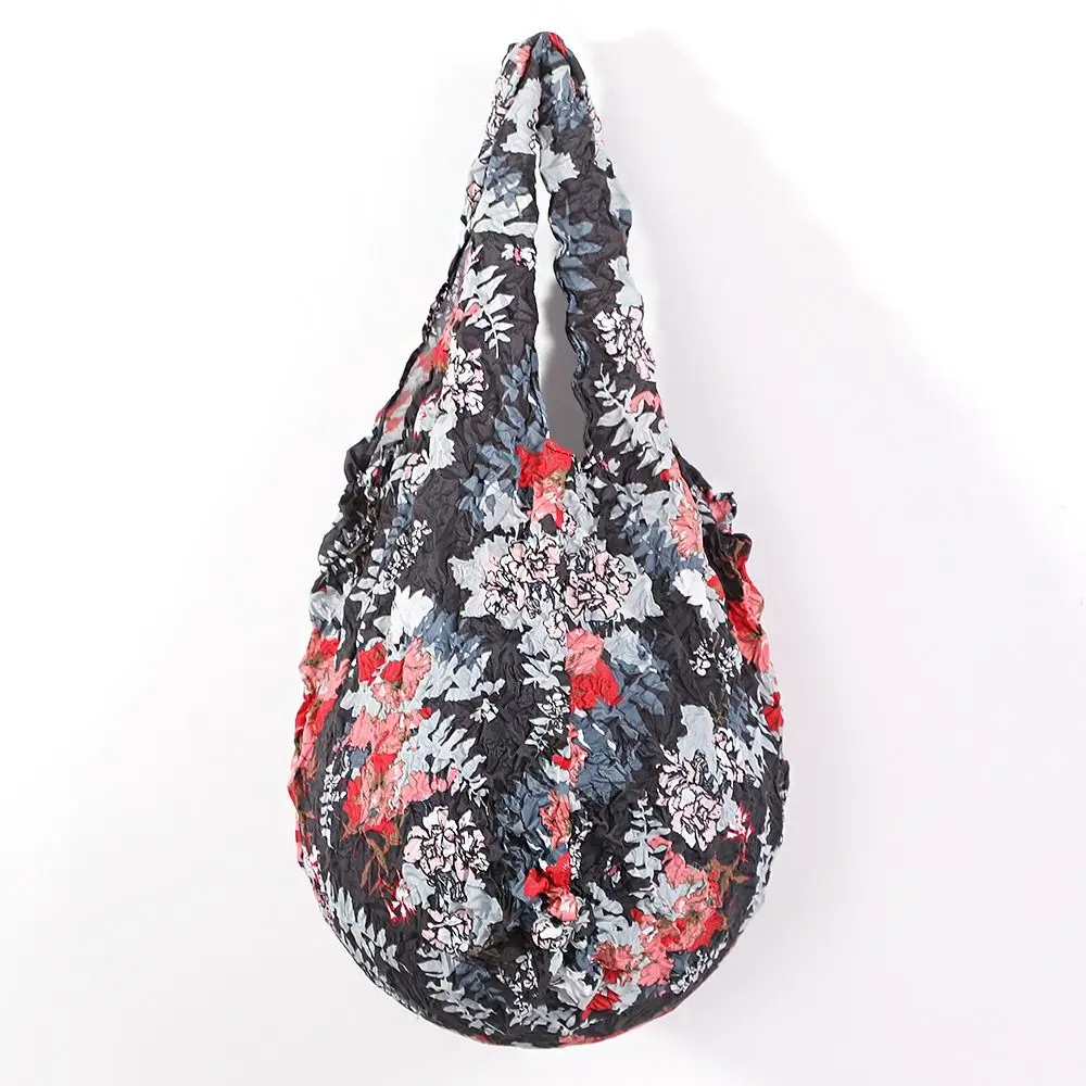 Creative Bubble Stretch Bag Multi Purpose Large Capacity Pleated Flexible Shopping Bag Handheld Flower Foldable Storage Bag