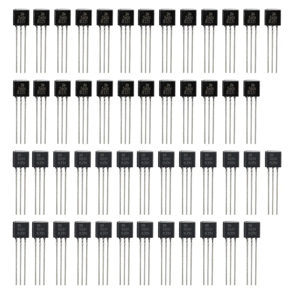 50PCS 2N3904 2N2222 Transistor TO-92 2N2907 2N3906 2N5401 2N5551 A1015 NPN Transistors Triode Kit