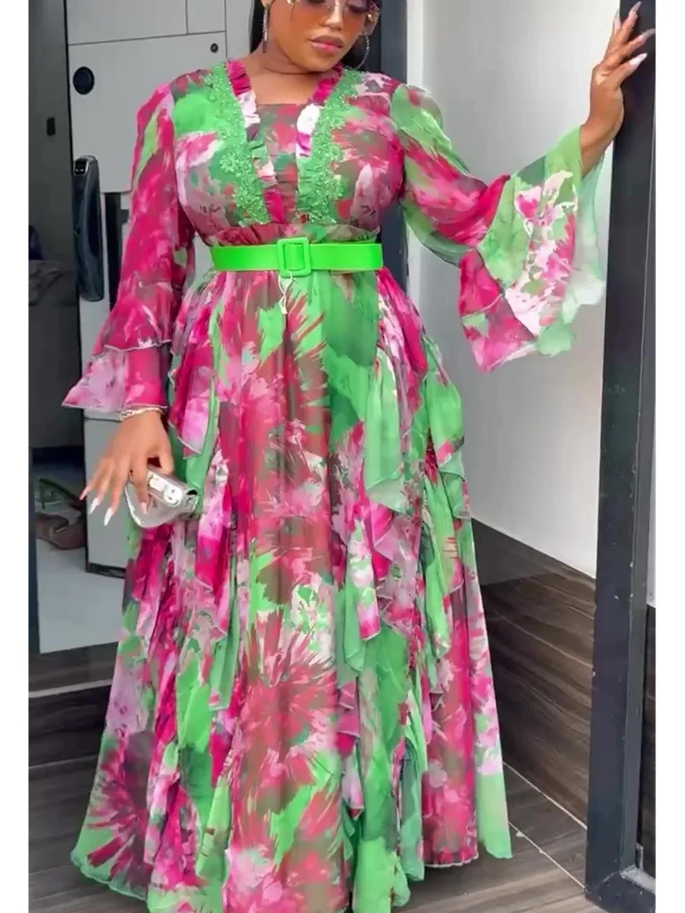 

Наряды больших размеров, африканские вечерние платья для женщин, новинка 2023 года, летняя мода, свадебное вечернее платье с принтом, элегантное мусульманское платье макси