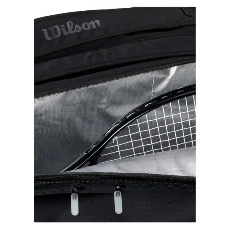 Borsa da tennis Wilson per 9 racchette Noir Tour Zaino da tennis professionale multifunzione di grande capacità Borsa per racchette da campo della squadra