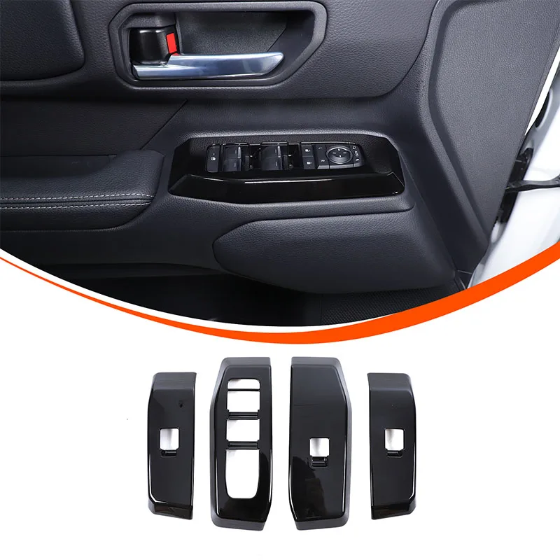 ABS Car Window Glass Lift Switch Button Control Panel Frame Cover Trim For Toyota Land Cruiser Prado 250 LC250 2024 Accessories