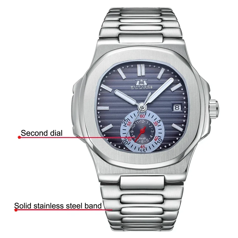 Automatic Watch for Men Mechanical Luminous Stainless Steel Blue Grey Coffe Black Simple Small Dial Reloj Hombre Baratos