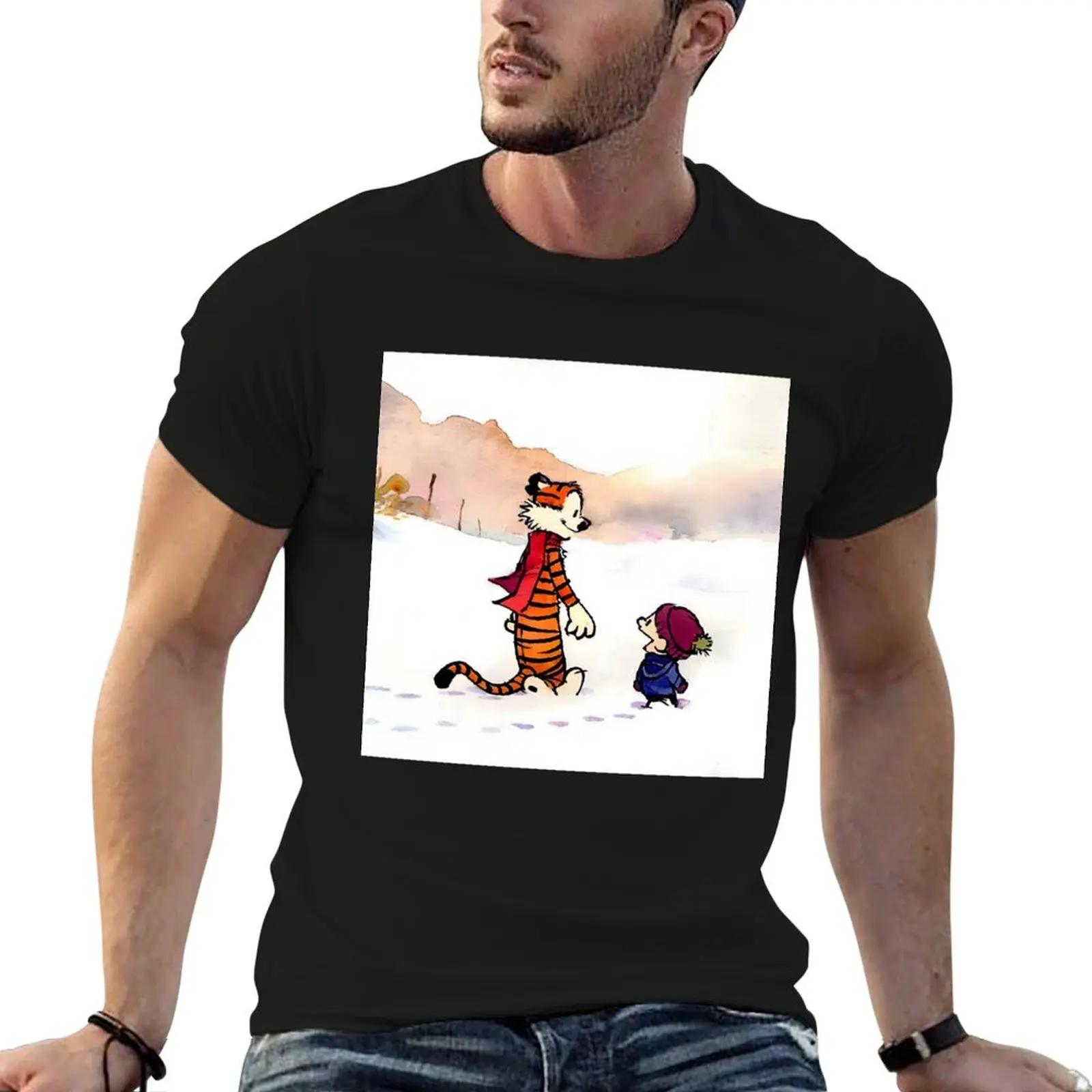 

Calvin and hobbes T-Shirt t shirts for man cotton funny t shirt for man 100 percent cotton T-Shirt
