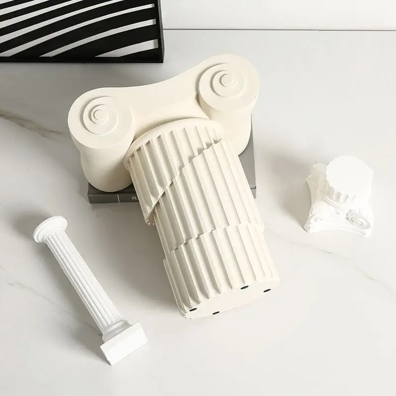 French Cream Abstract Art Roman Column Ornament Sales Office Hotel Entrance Tabletop Creative