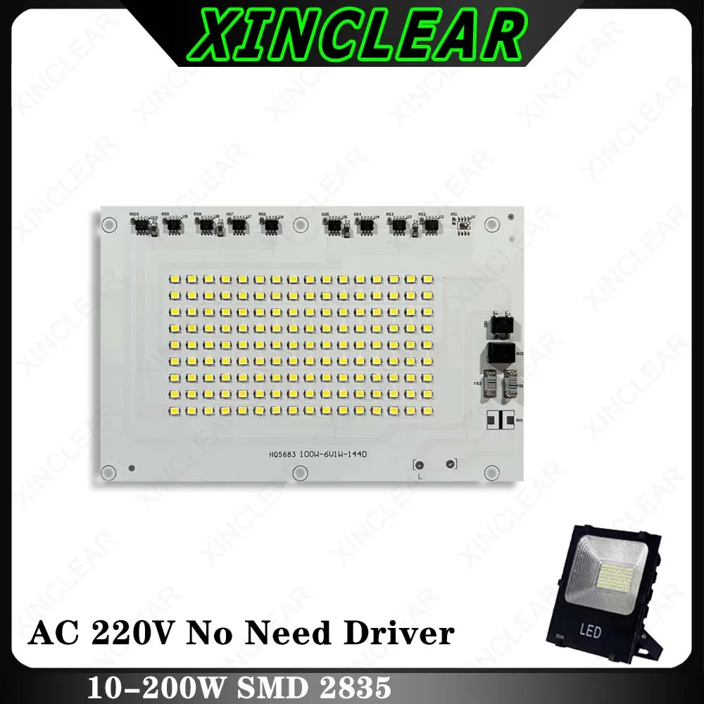 painel de luz led de alta potencia ac 220v sem necessidade de driver 100w branco smd cob 2835 chip 1713x1115 mm placa pcb para holofote diy 01