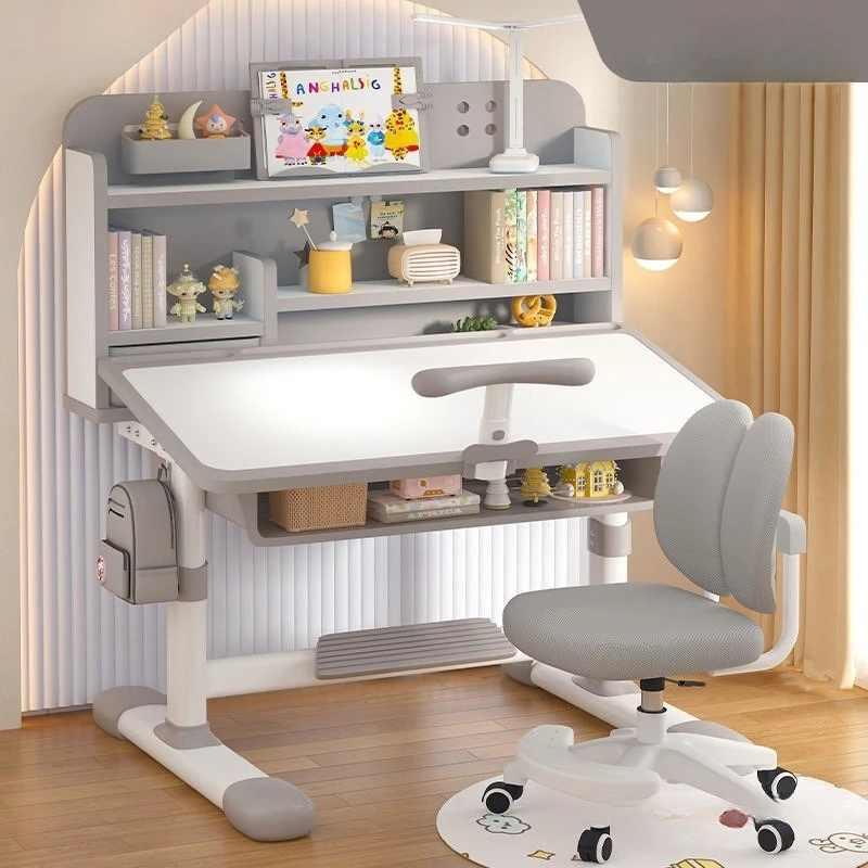 Children's study desk, study room, complete set of desk, writing chair, lifting desk