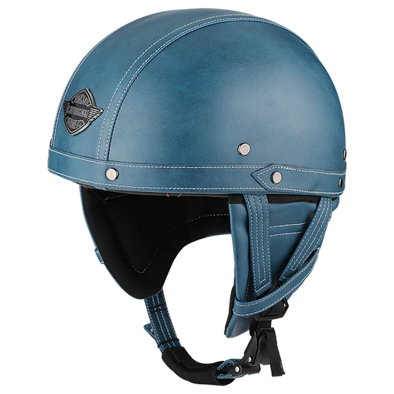 VOSS vintage moto rcycle casco classico retro scooter mezza casco con Builtin visiera lente moto casco DOT bike