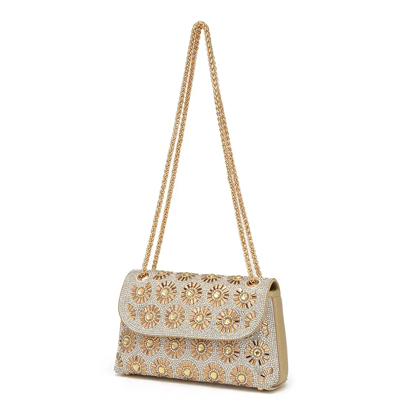 

2026 New Crossbody Diamond Bag Party Evening Bag Fashion Women's Small Square Bag Sunflower Diamond Glitter