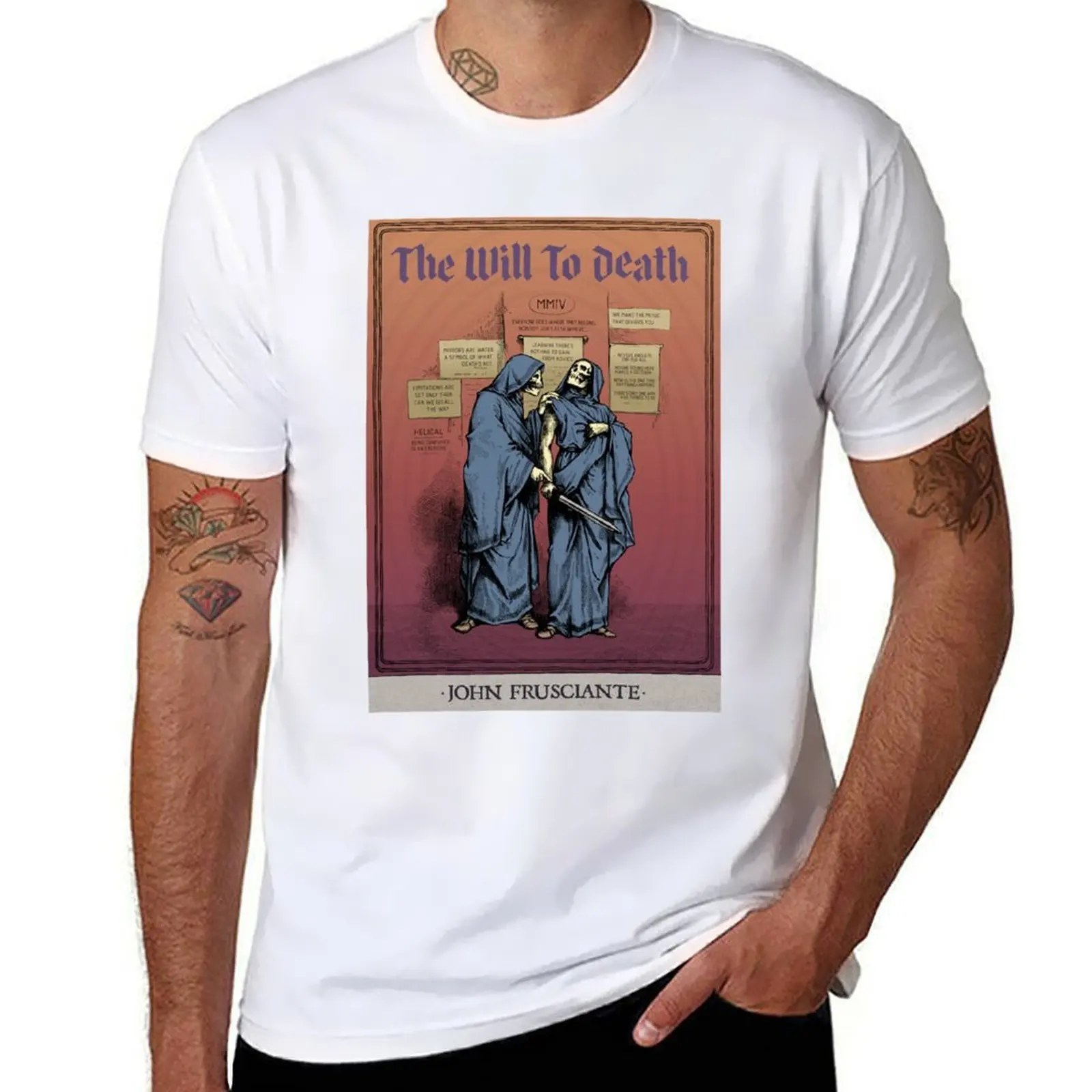 

John Frusciante - The Will To Death T-Shirt cotton t shirts man 100% t shirts for man slim fit T-Shirt