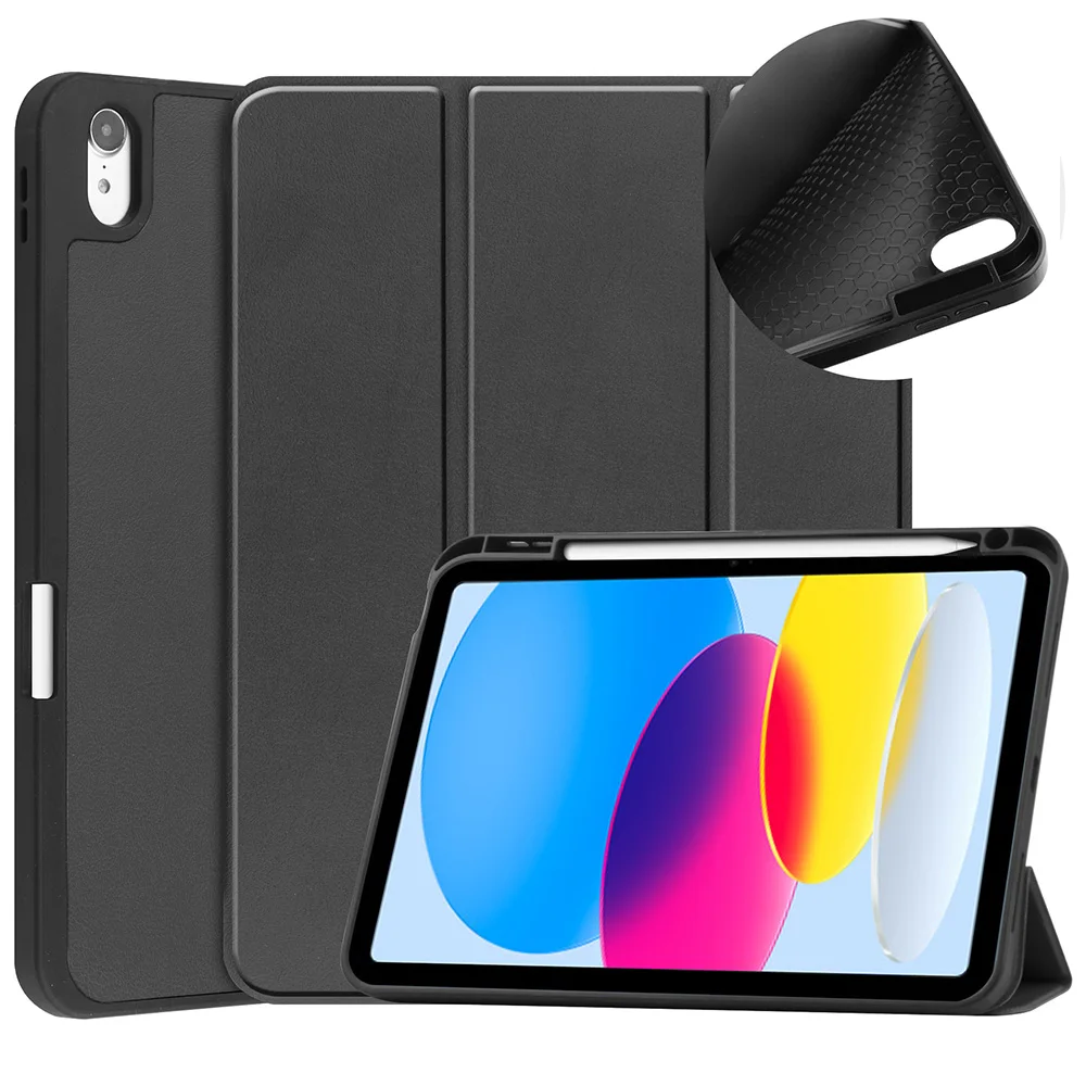 Tri-Fold-Tablet-PC-Hülle, geeignet für iPad 11. Generation A16 und 10. Generation 10,9 Zoll mit Stiftfach