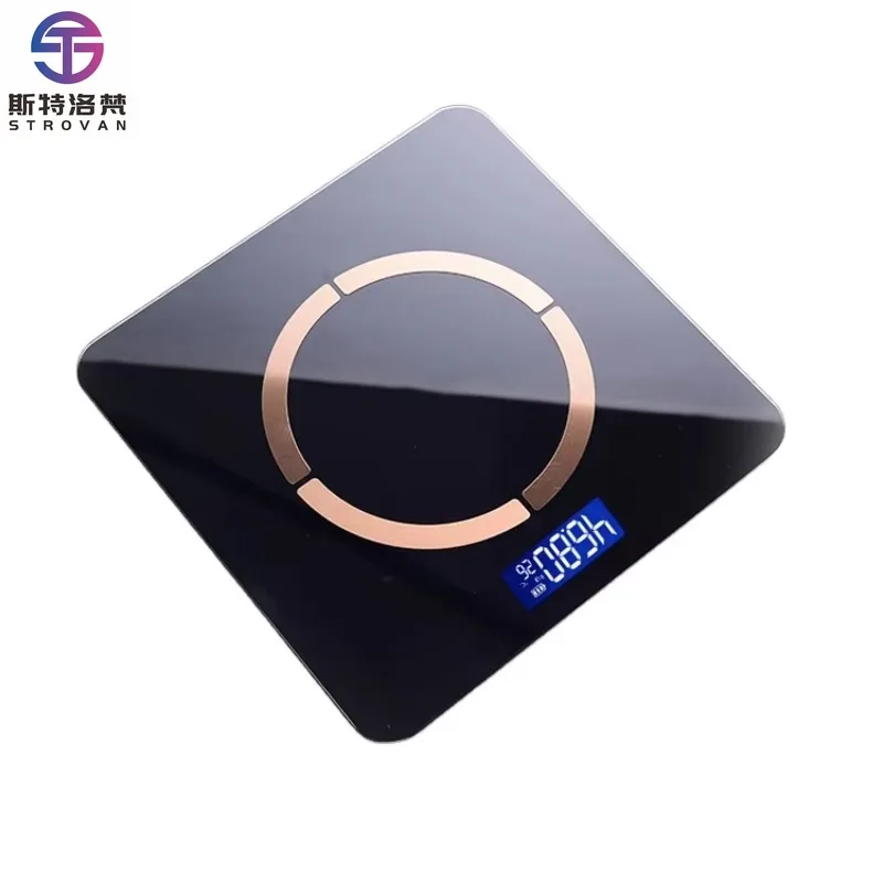 

Умный цифровой анализатор ванной комнаты, весы для жира в организме и BMI, стеклянный материал с ЖК-дисплеем